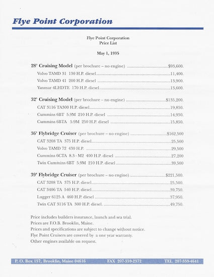 Fly Point 32 Specification Brochure