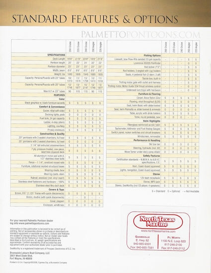 Cypress Cay 2008 Palemtto Pontoon Brochure