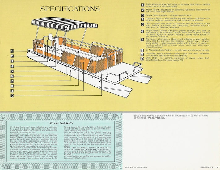 Sylvan 1969 Pontoon Brochure