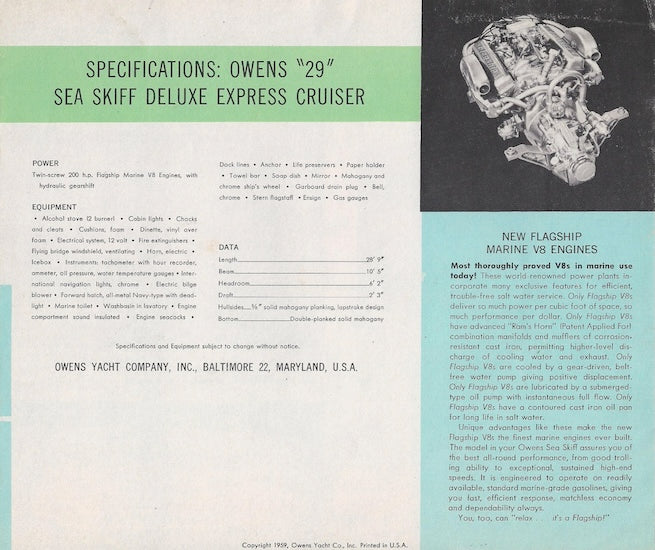 Owens 29 Sea Skiff Series Brochure