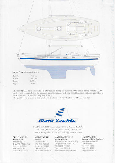 Malo 41 Specification Brochure