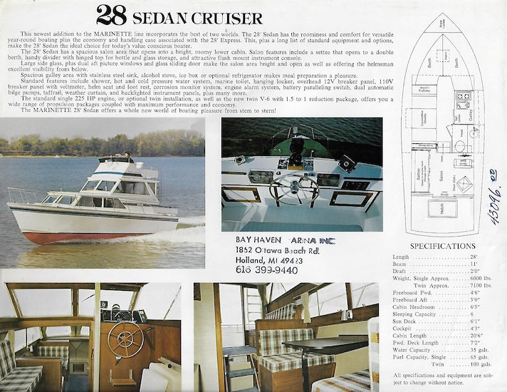 Marinette 28 Sedan Cruiser Brochure