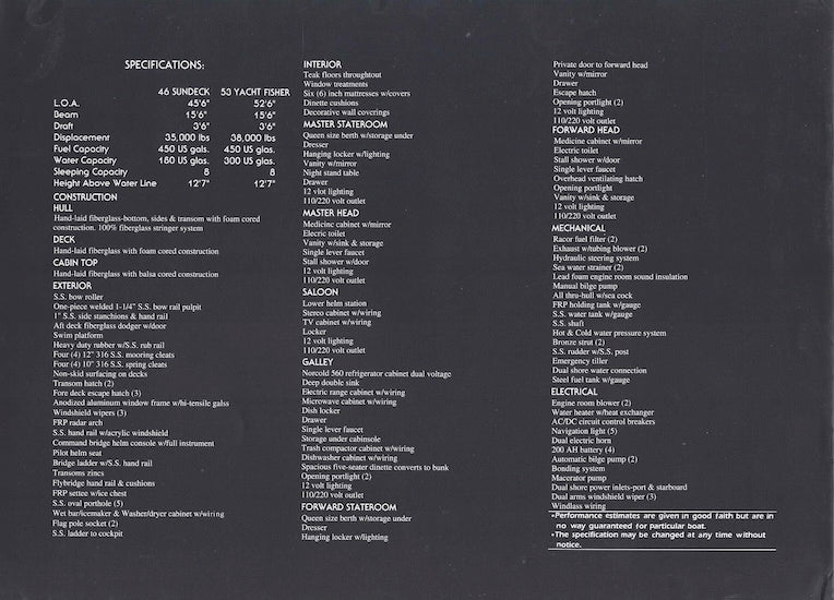 Dyna 46 Sundeck & 53 Yacht Fisher Brochure
