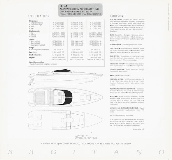 Riva Gitano 33 Brochure