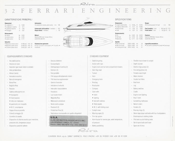Riva Ferrari 32 Special Edition Brochure