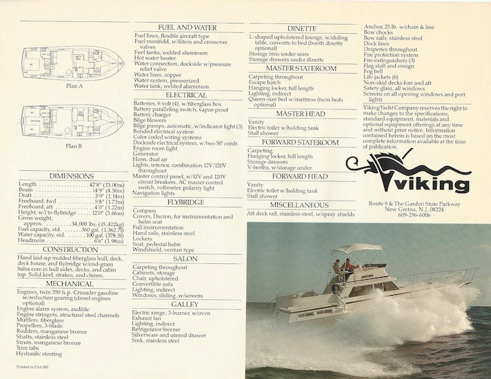 Viking 43 Double Cabin Brochure