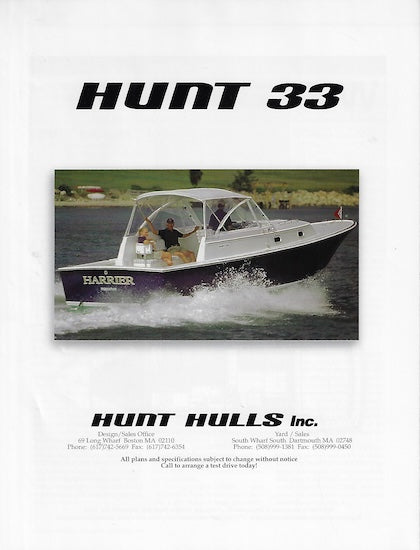 Hunt 33 Chesapeake Bay Magazine Reprint Brochure
