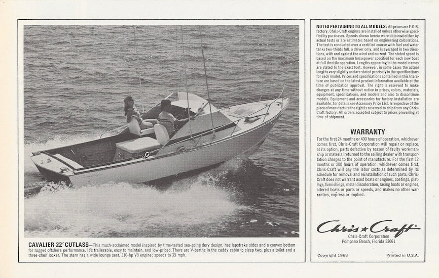 Chris Craft 1968 Fishing Brochure