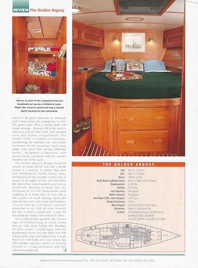 Hinckley Sou’wester 61 Boat International Magazine Reprint Brochure