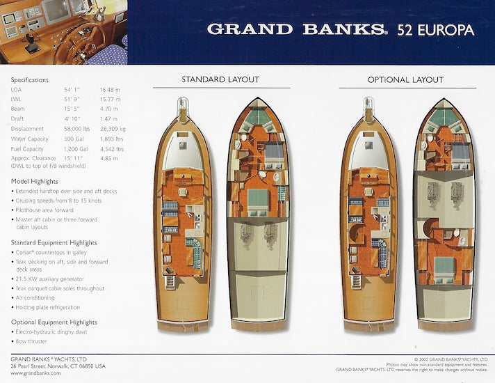 Grand Banks 52 Europa Brochure