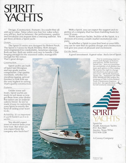 Spirit Yachts 1978 Brochure