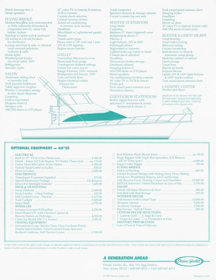 Ocean 60 Super Sport Brochure