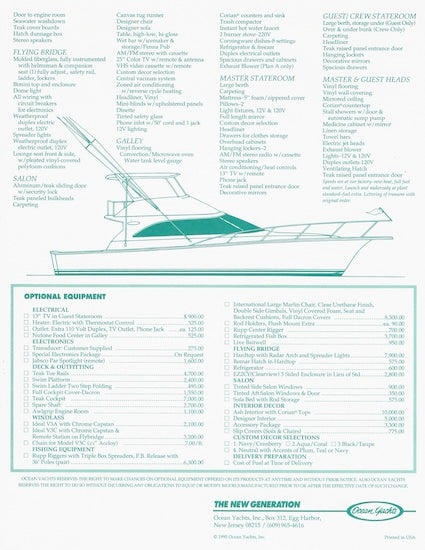 Ocean 48 Super Sport Specification Brochure