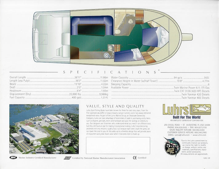 Luhrs 36 Convertible Brochure