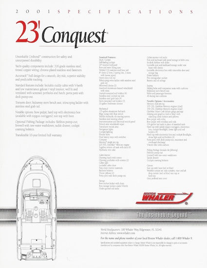 Boston Whaler Conquest 23 Brochure