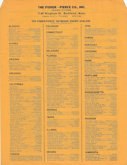 Fisher Pierce Bearcat 55 Outboard Brochure