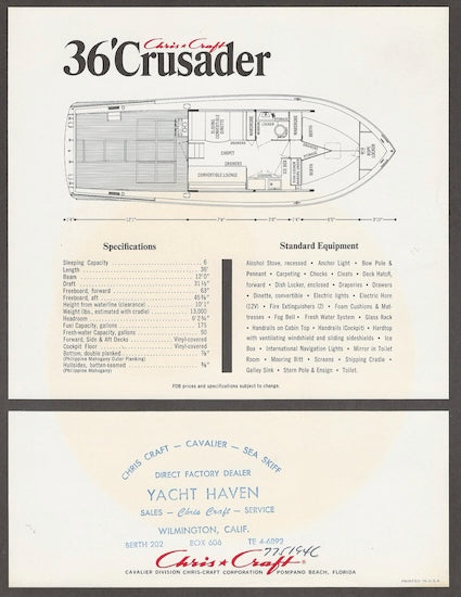 Chris Craft Crusader 36 Brochure