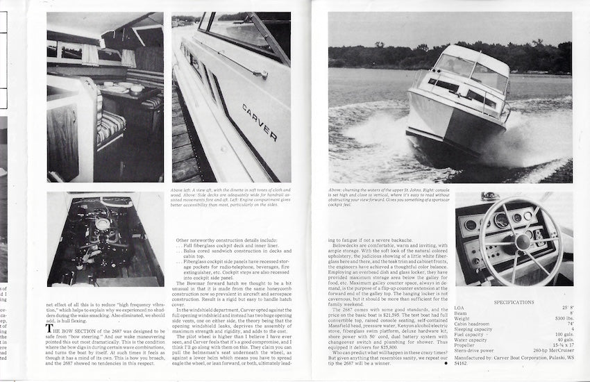 Carver 2687 Monterey Lakeland Boating Magazine Reprint Brochure