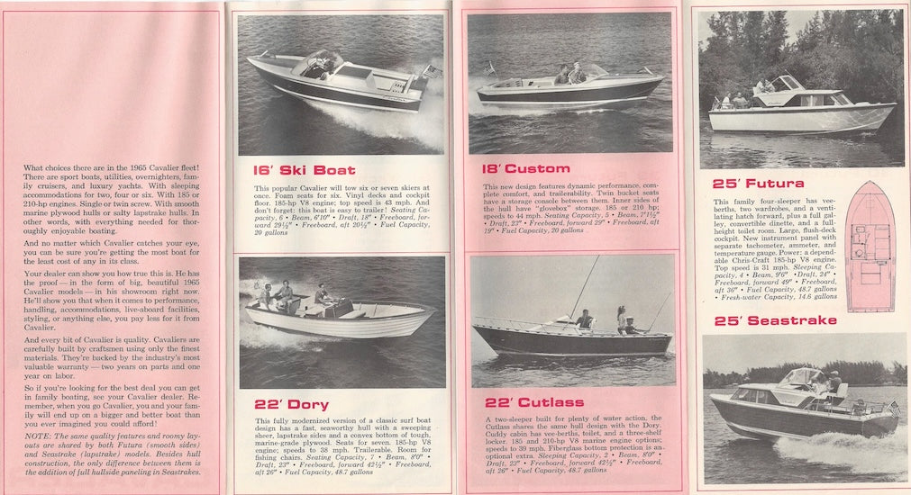 Chris Craft 1965 Cavalier Mini Brochure