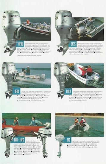 Honda 2001 Outboard Poster Brochure