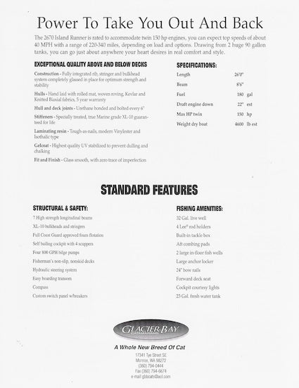 Glacier Bay 2670 Island Runner Brochure