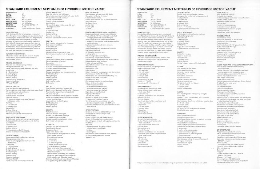 Neptunus 56 & 60 Flybridge Motor Yacht Brochure