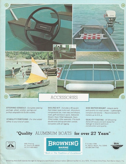 Browning 1974 Aluminum Aerocraft Brochure