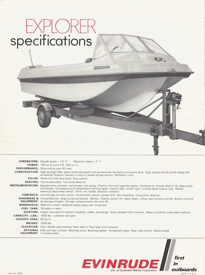 OMC Evinrude Explorer Boat Brochure