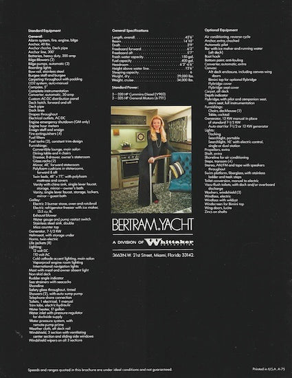 Bertram 42 Motor Yacht Brochure
