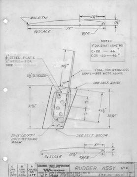 Columbia Yachts Rudder Assembly Digital Plan