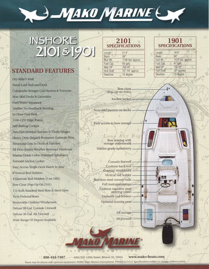 Mako Inshore 2101 & 1901 Brochure