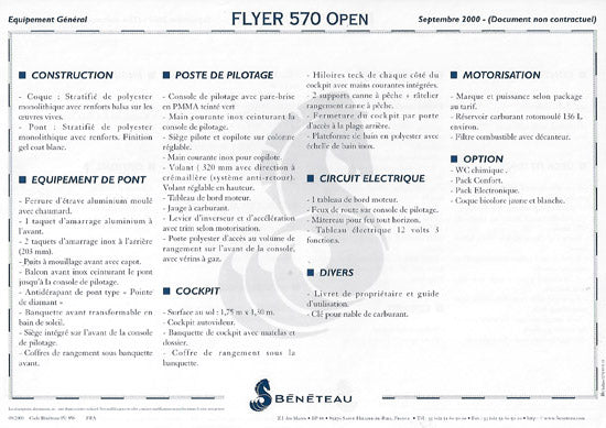 Beneteau Flyer 570 Series Brochure
