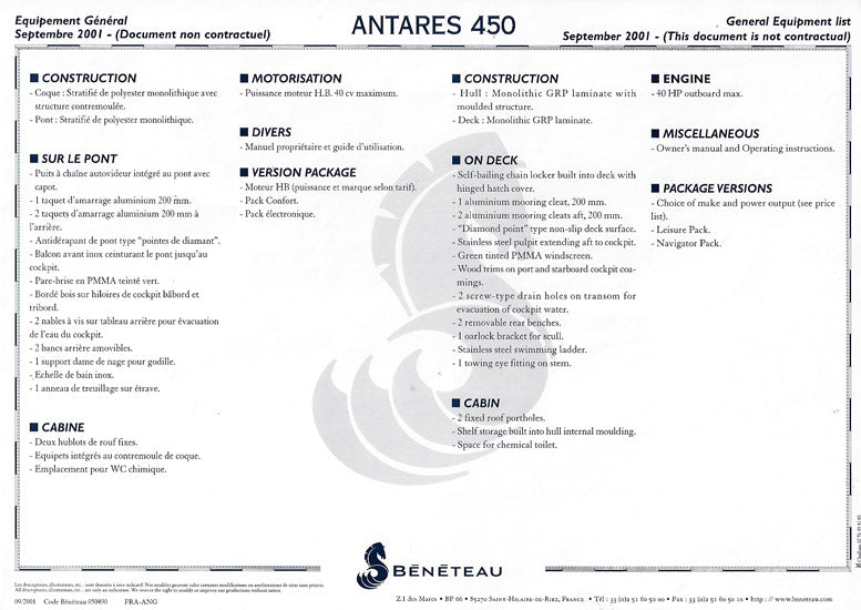 Beneteau Antares 4.50 Brochure