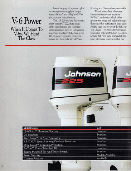 Johnson 1992 Outboard Brochure