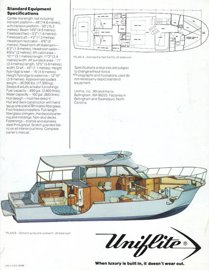 Uniflite 48 Yacht Fisherman Brochure