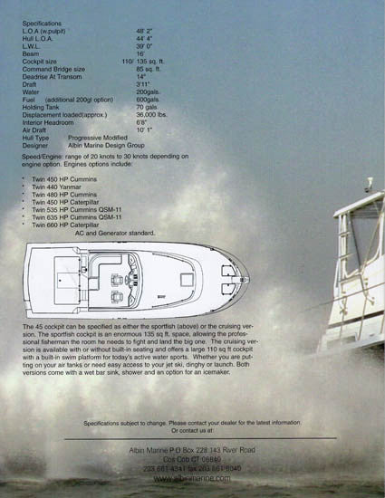 Albin 45 Command Bridge Brochure