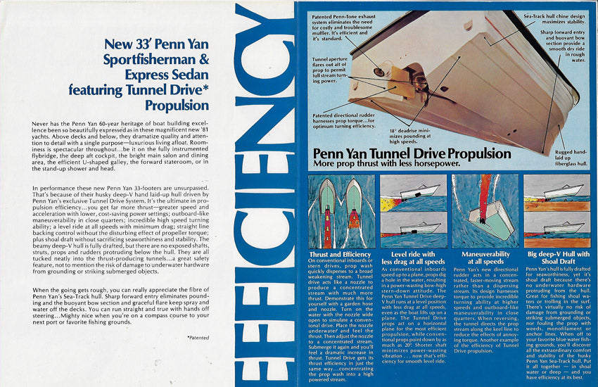 Penn Yan 33 Sportfisherman and Express Sedan Brochure