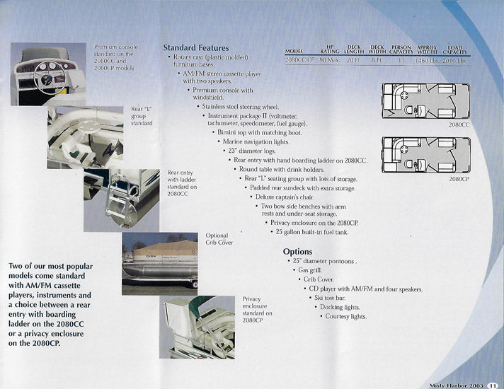 Misty Harbor 2003 Pontoon Brochure