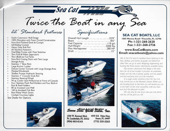 Sea Cat 22 Center Console Brochure