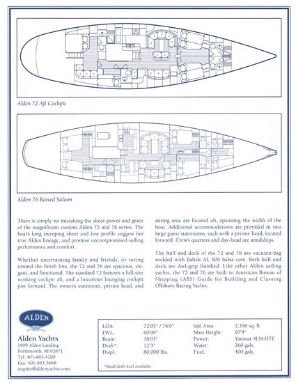 Alden 72 / 76 Brochure