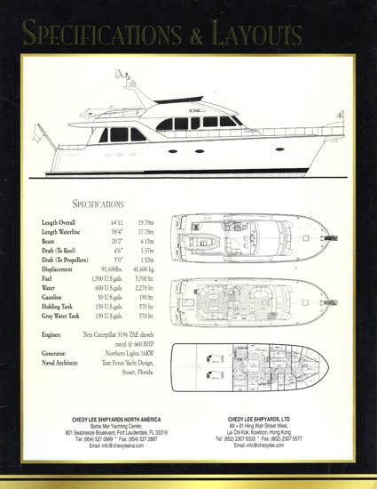 Cheoy Lee 65 Raised Pilothouse Motoryacht Brochure