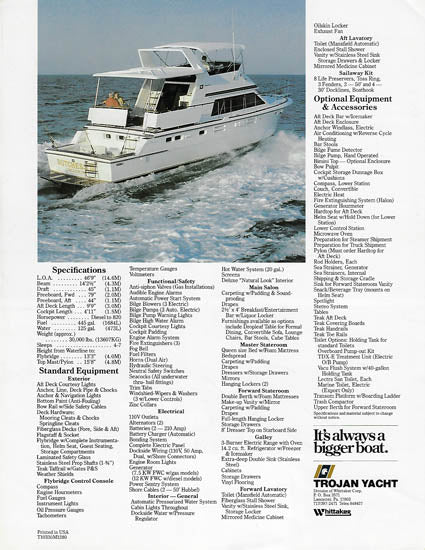 Trojan 47 Yacht Fisherman Motor Yacht Brochure