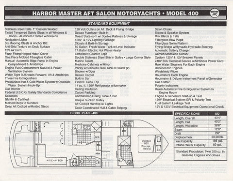 Harbor Master 400 Cockpit Motor Yacht Brochure