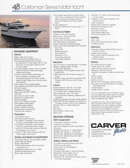 Carver 48 Californian Motor Yacht Brochure