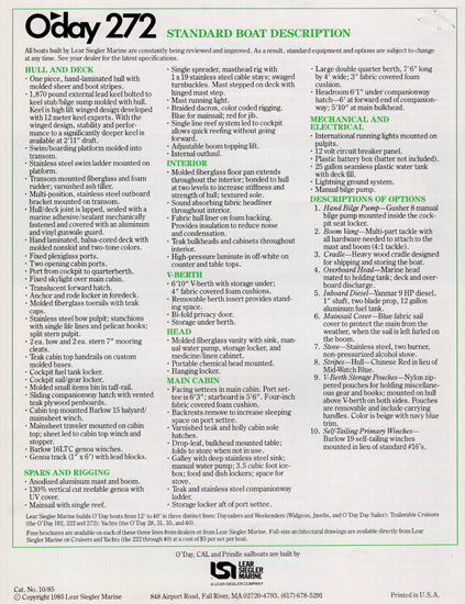 O'Day 272 Launch Brochure