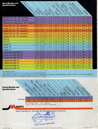 Meyers 1978 Brochure