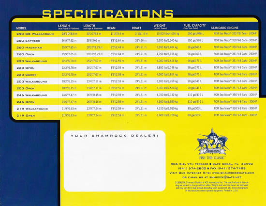 Shamrock 1999 Full Line Brochure