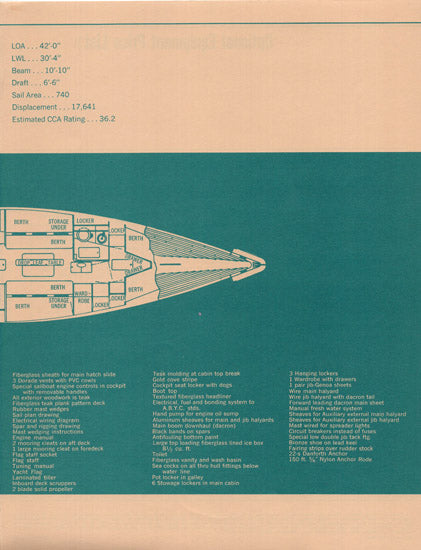 Chris Craft Comanche 42 Specification Brochure