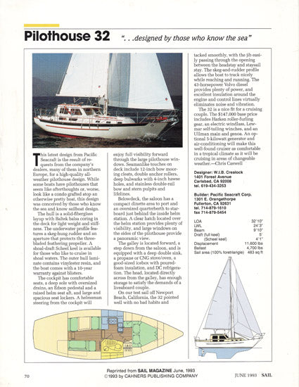 Pacific Seacraft 32 Pilothouse Brochure