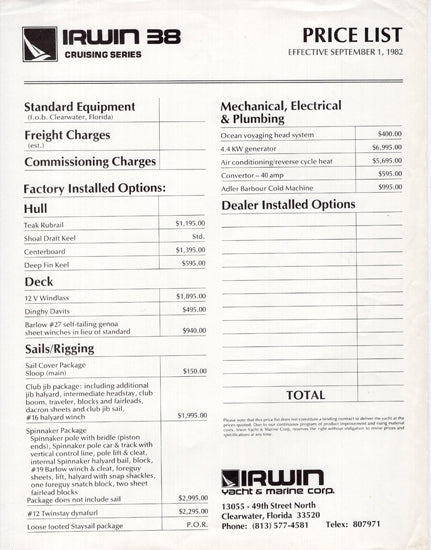 Irwin 38 Brochure